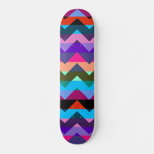 Multicolor Chevron Zigzag Stripe Pattern Skateboard Deck