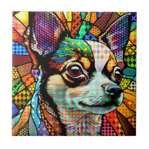Multicolor Chihuahua Dog 171 Ceramic Tile