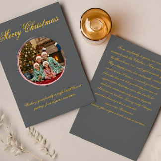 Multicolor Christmas Greeting Card with Family Mes