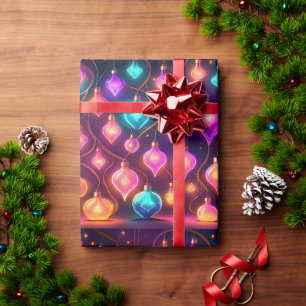 Multicolor Christmas Lights Patterned Wrapping Paper