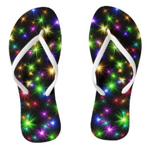 Multicolor Christmas Star Rays-57191 Flip Flops
