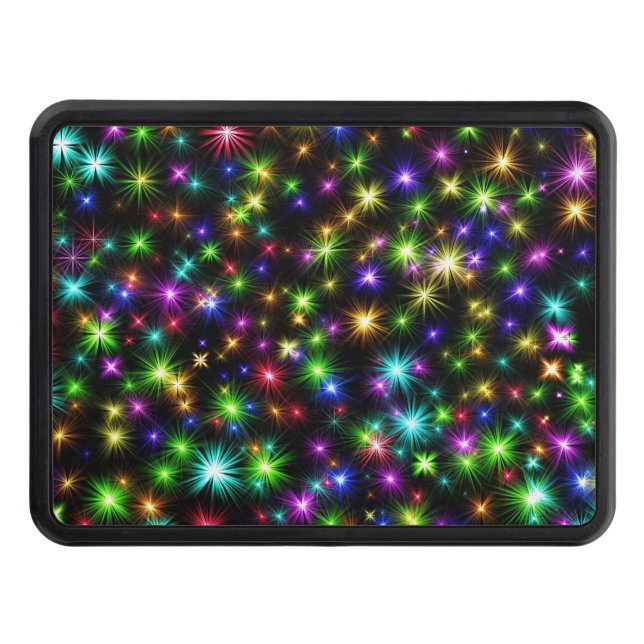 Multicolor Christmas Star Rays-57191 Hitch Cover (Front)
