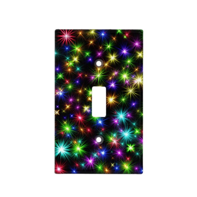 Multicolor Christmas Star Rays-57191 Light Switch Cover (Front)