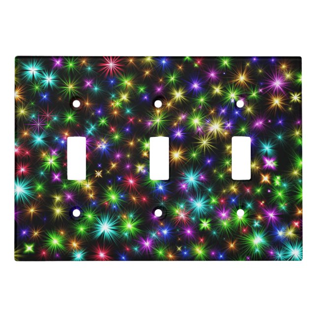 Multicolor Christmas Star Rays-57191 Light Switch Cover (Front)