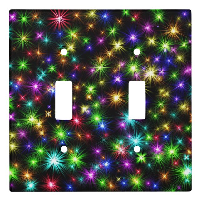 Multicolor Christmas Star Rays-57191 Light Switch Cover (Front)