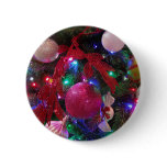 Multicolor Christmas Tree Colorful Holiday Button
