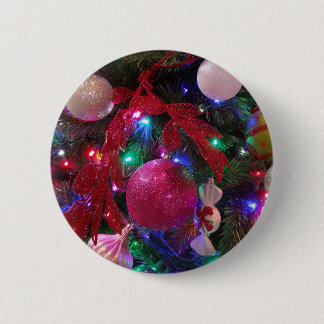 Multicolor Christmas Tree Colorful Holiday Button