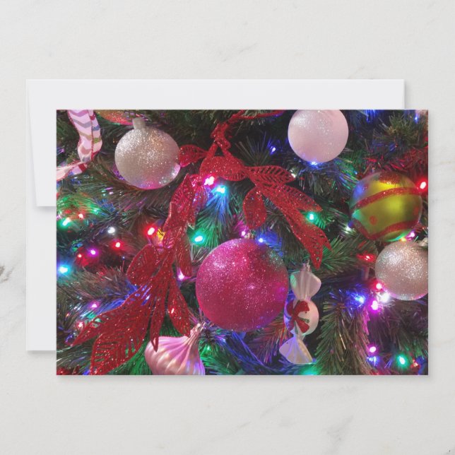 Multicolor Christmas Tree Colorful Holiday Card (Front)