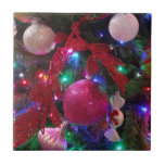 Multicolor Christmas Tree Colorful Holiday Ceramic Tile