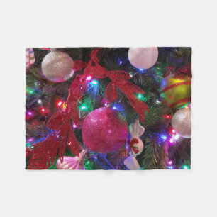 Multicolor Christmas Tree Colorful Holiday Fleece Blanket