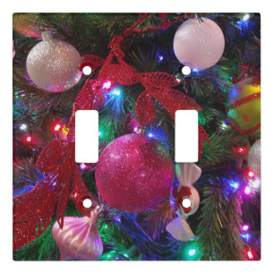Multicolor Christmas Tree Colorful Holiday Light Switch Cover