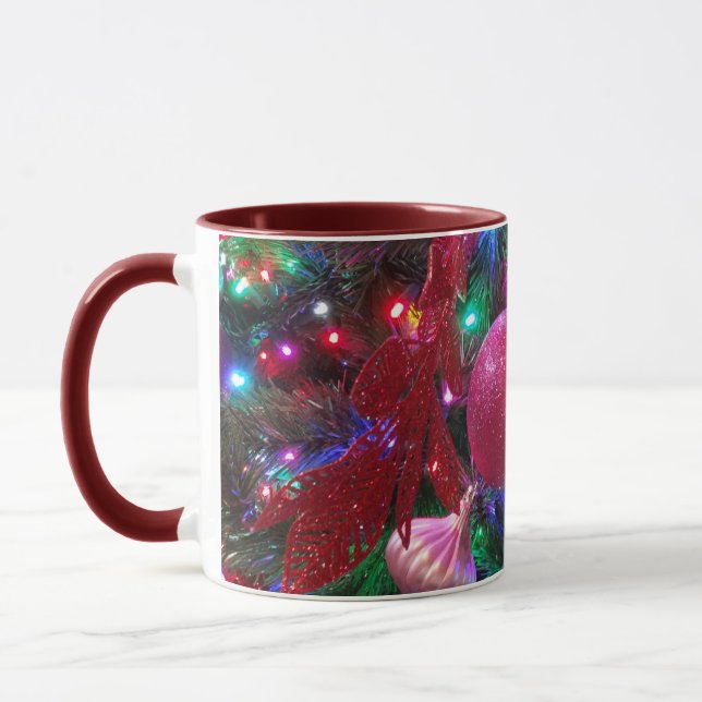 Multicolor Christmas Tree Colorful Holiday Mug (Left)