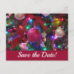 Multicolor Christmas Tree Colorful Save the Date Announcement Postcard