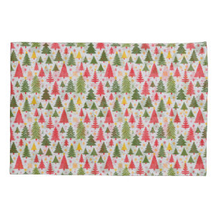 Multicolor Christmas Tree Pillow Case