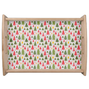 Multicolor Christmas Tree Serving Tray