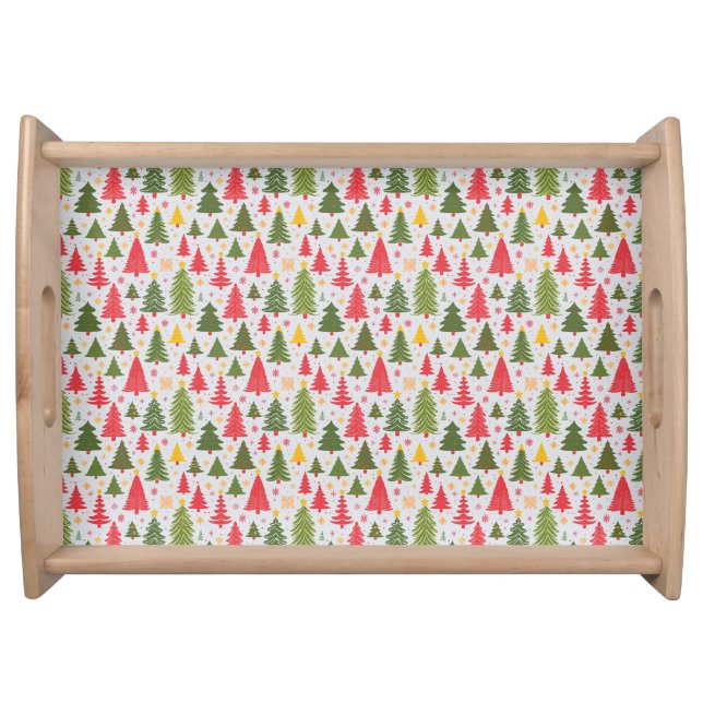 Multicolor Christmas Tree Serving Tray (Front)