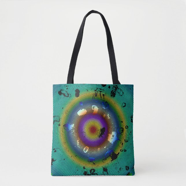 Multicolor Circled Abstract Art Tote Bag (Front)