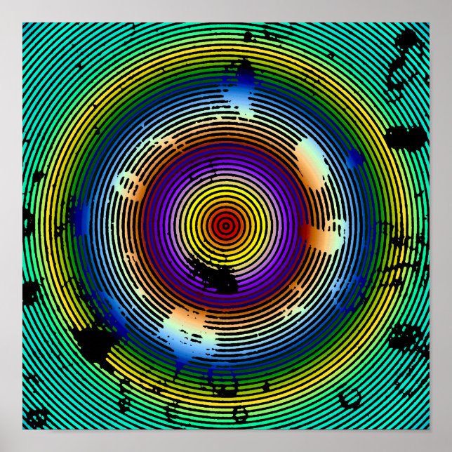 Multicolor Circled Pattern Poster (Front)