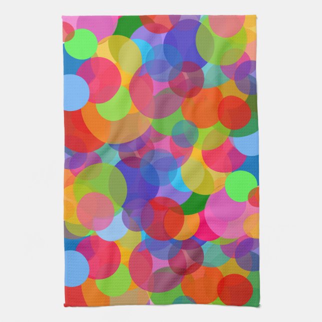 Multicolor Circles & Dots Kitchen Towel (Vertical)