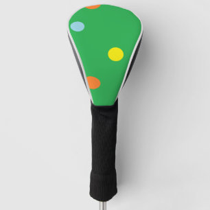 Multicolor circles on green golf head cover