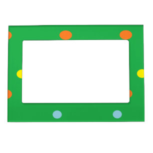 Multicolor circles on green magnetic frame