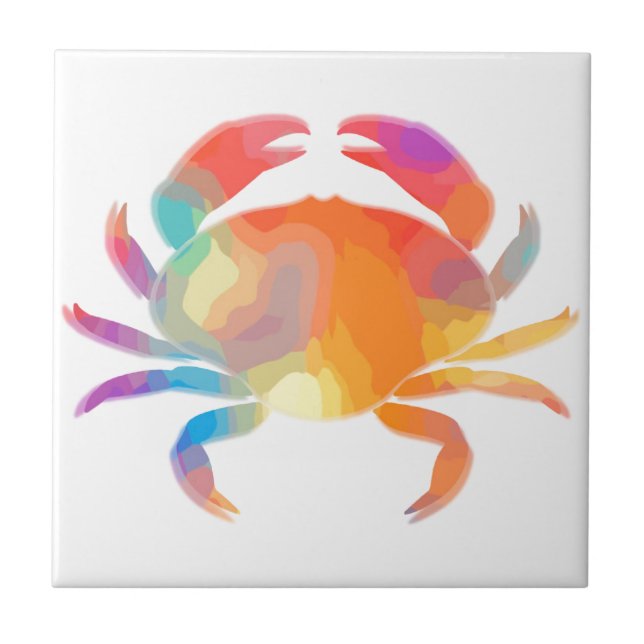 Multicolor Crab Ceramic Tile (Front)