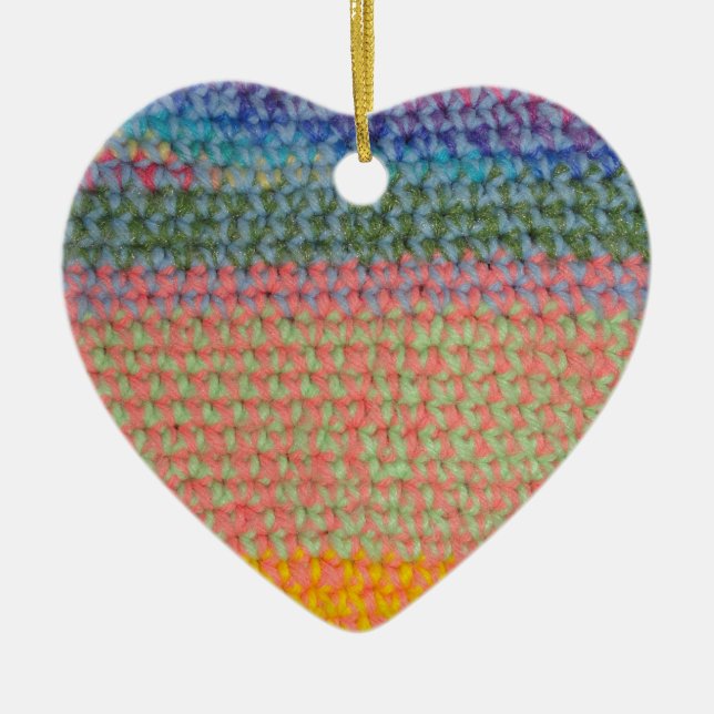 Multicolor Crochet Ceramic Ornament (Front)