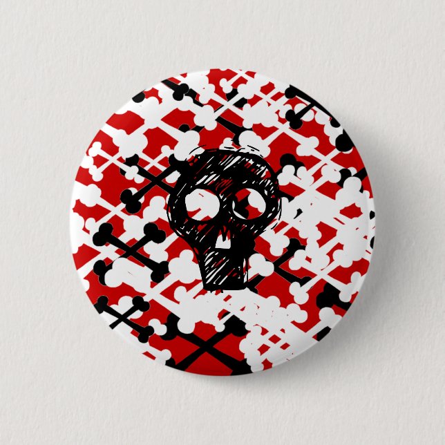Multicolor Crossbones Button (Front)