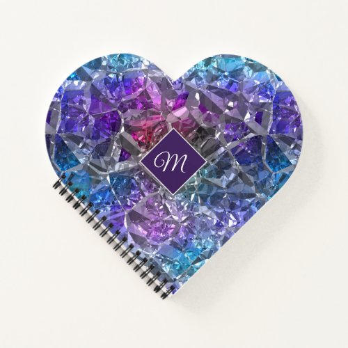 Multicolor Crystal Heart Notebook