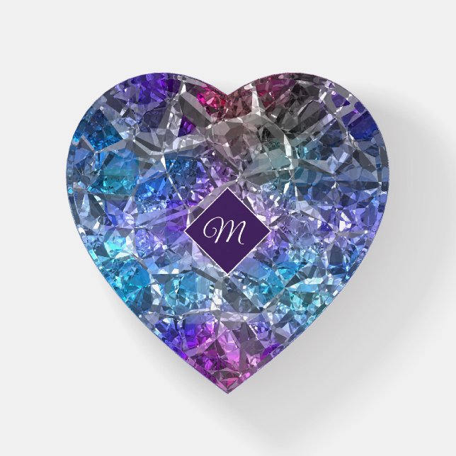 Multicolor Crystal Heart Paperweight (Front)