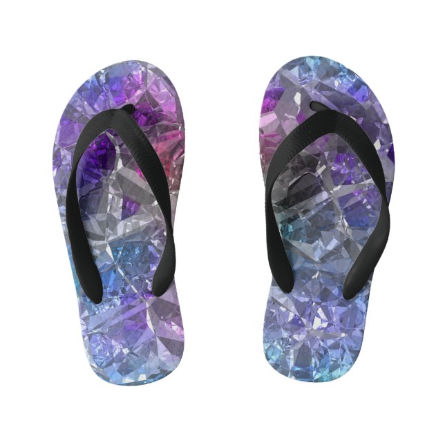 Multicolor Crystal Kid's Flip Flops (Footbed)