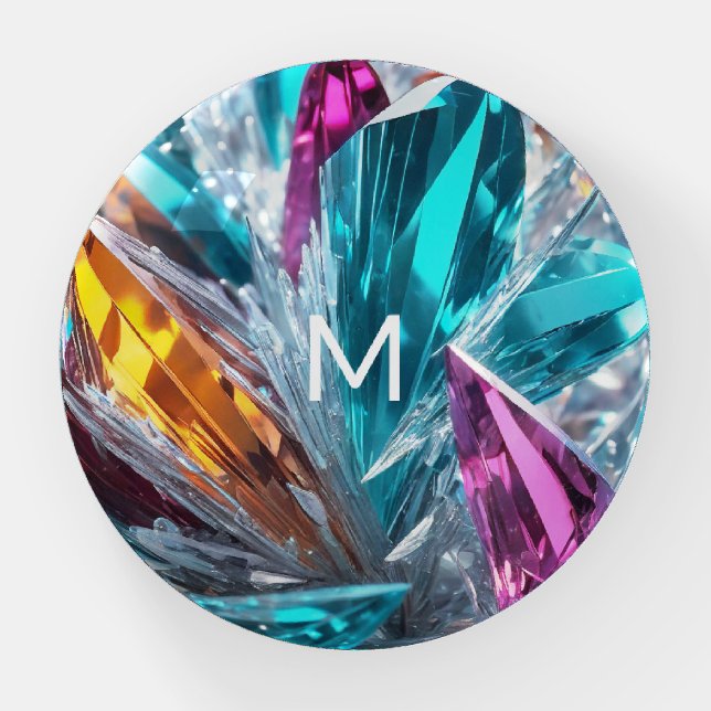 Multicolor Crystals Paperweight (Front)