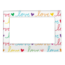 Multicolor Cursive Love Heart Frame