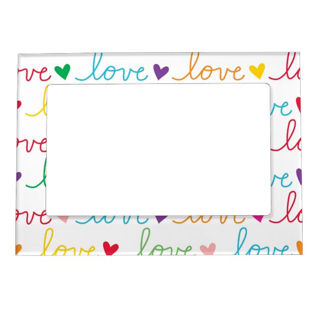 Multicolor Cursive Love Heart Frame (Front)