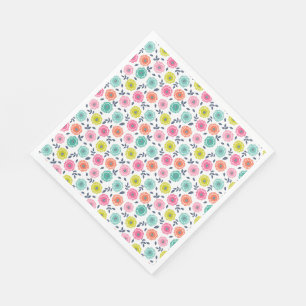 multicolor cute floral pattern napkins