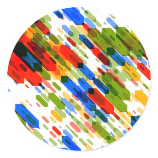 Multicolor darts on white sticker