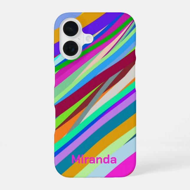 Multicolor diagonal line pattern  iphone case (Back)