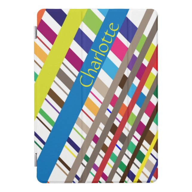 Multicolor Diagonal Lines iPad case (Front)