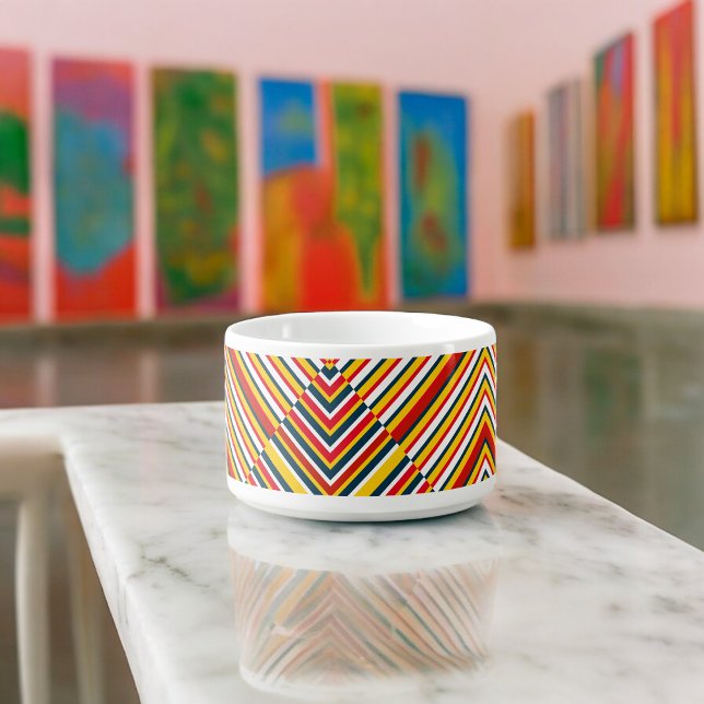 Multicolor Diagonal Stripes Bowl (Chili Bowl)