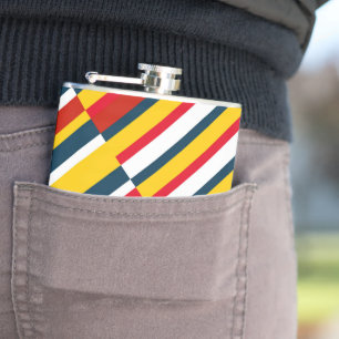 Multicolor Diagonal Stripes Flask
