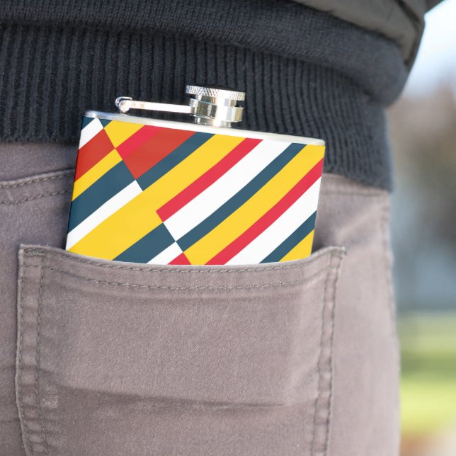 Multicolor Diagonal Stripes Flask (In Situ)