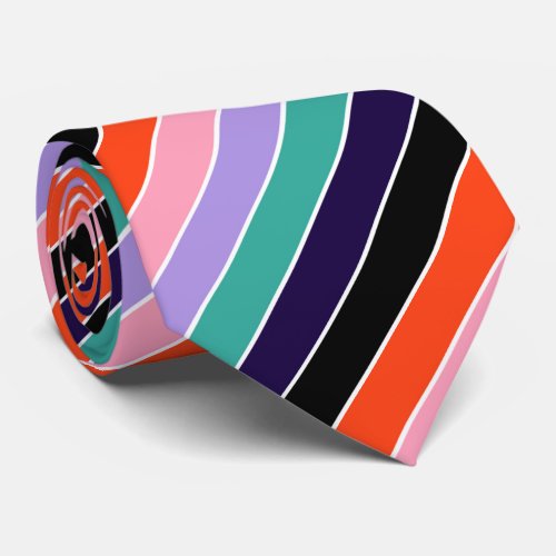 Multicolor Diagonal Stripes Modern Pattern Neck Tie