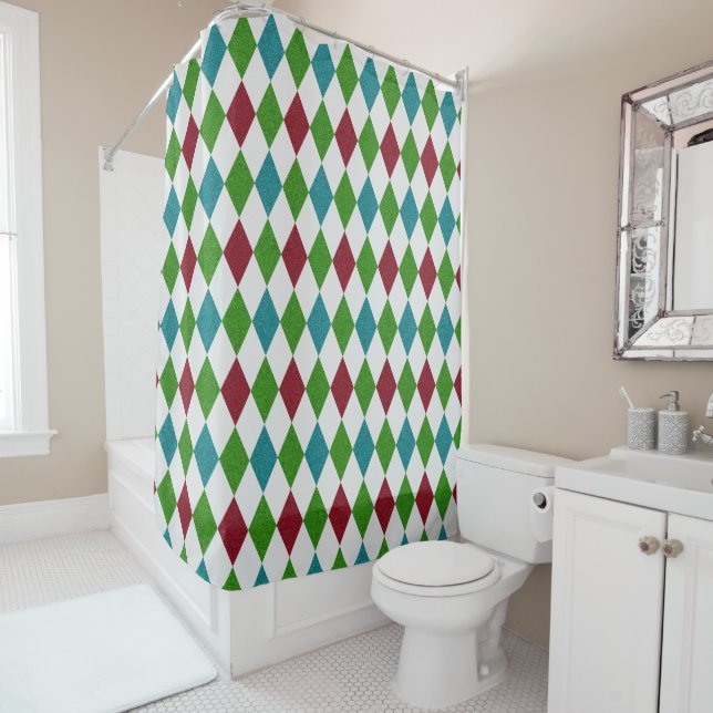 Multicolor Diamond Glitter Shower Curtain (In Situ)