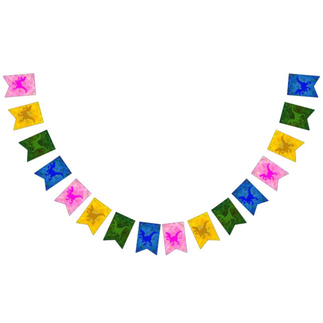 Multicolor Dinosaur Hide Bunting Flags (All)