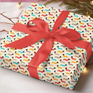 Multicolor Dog Cartoon Wrapping Paper