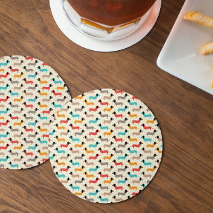 Multicolor Dogs Pattern Coaster Set
