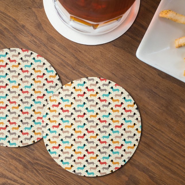 Multicolor Dogs Pattern Coaster Set (4 set coaster)