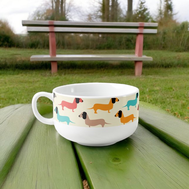 Multicolor Dogs Pattern Soup Mug (Soup Mug)