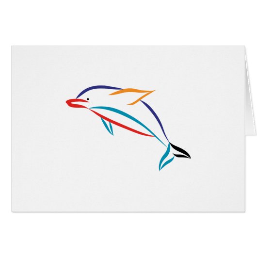 Multicolor Dolphin Cards (Front Horizontal)