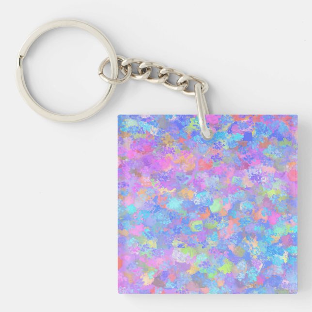 Multicolor Dot Art Keychain (Front)